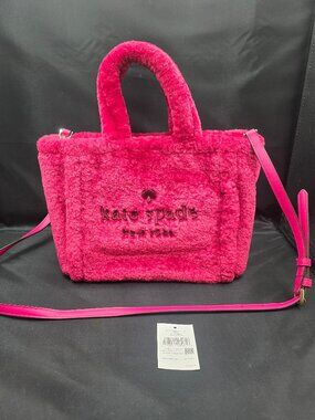 Kate Spade Ella Faux Shearling Small Tote K9390 Festive Pink